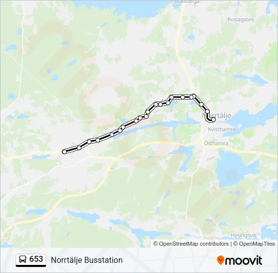 653 Bus Line Map