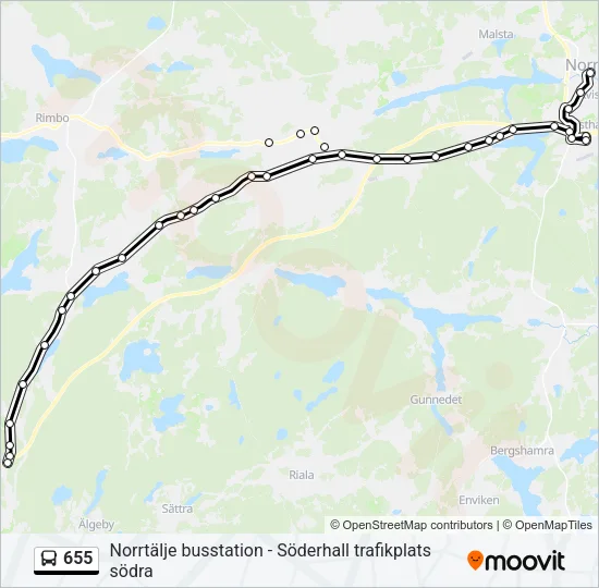 655 Bus Line Map