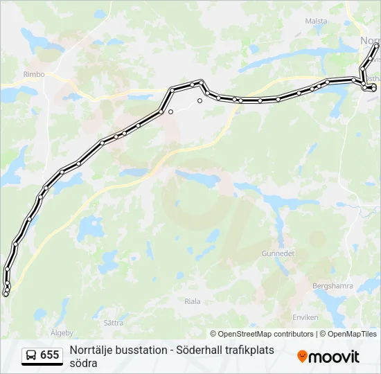 655 Bus Line Map