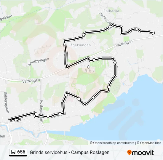 656 Bus Line Map
