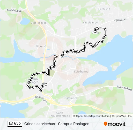 656 Bus Line Map