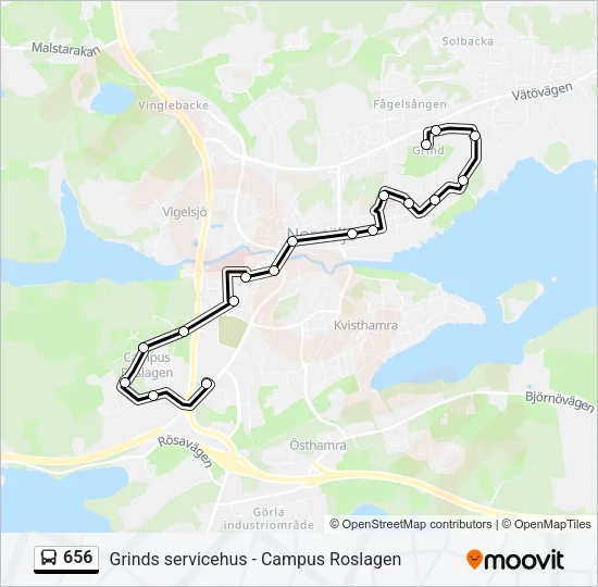 656 Bus Line Map