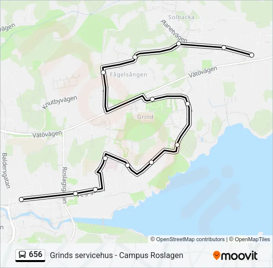 656 Bus Line Map