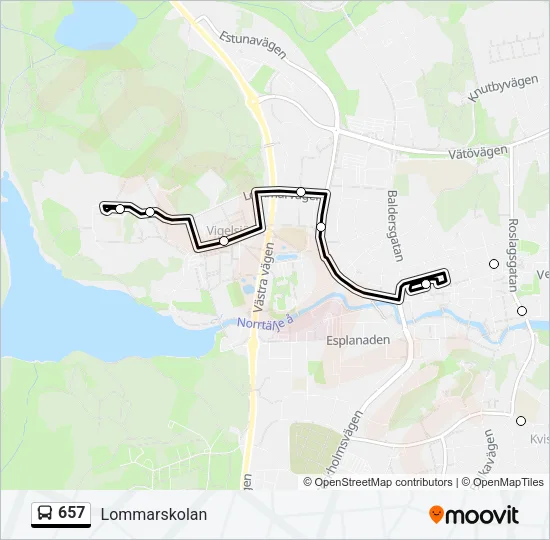 657 Bus Line Map