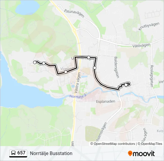 657 Bus Line Map