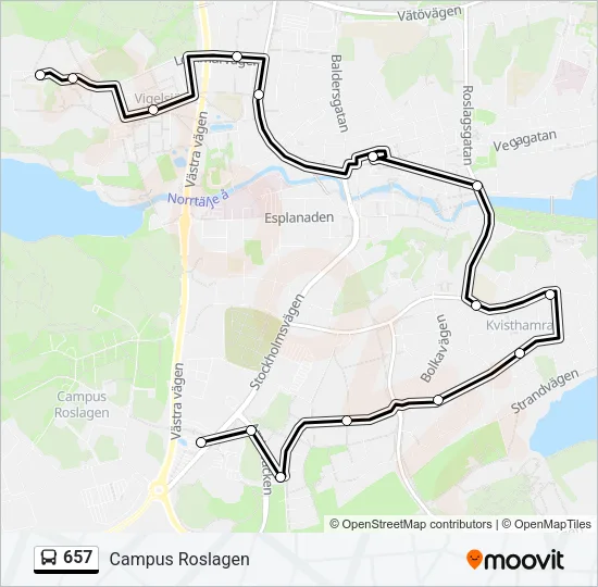 657 Bus Line Map