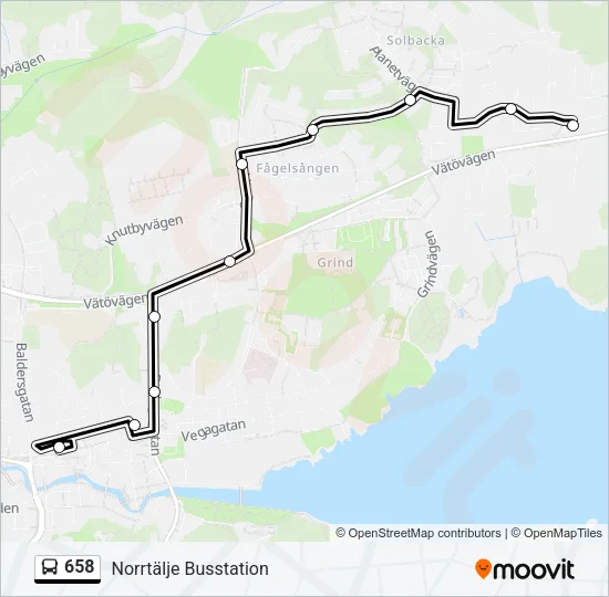 658 Bus Line Map