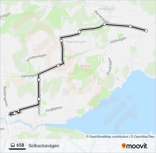 658 Bus Line Map