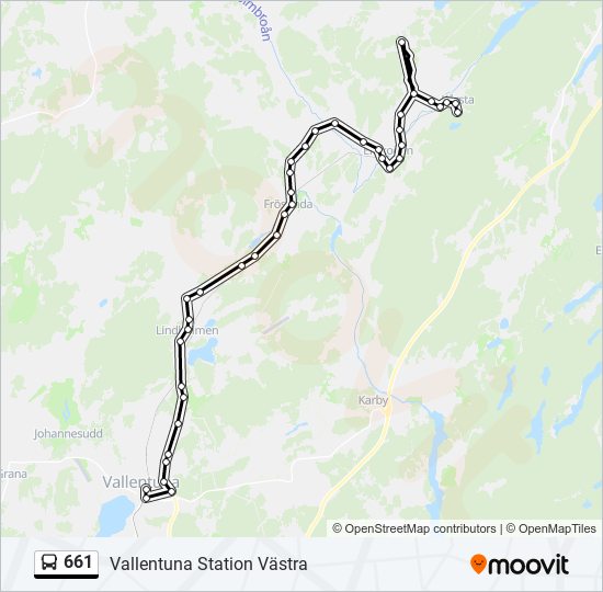 661 bus Line Map