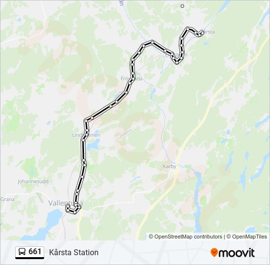 661 bus Line Map