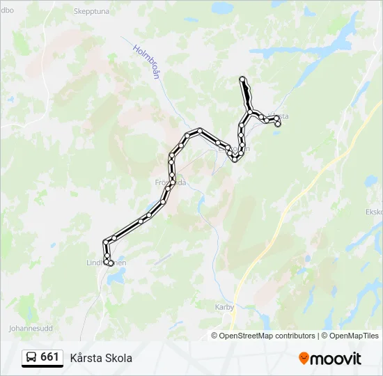 661 Bus Line Map