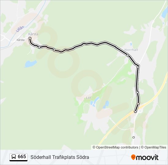 665 bus Line Map