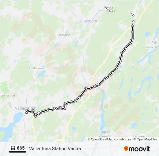 665 Bus Line Map