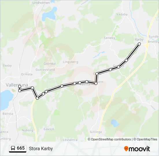 665 Bus Line Map