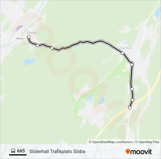 665 Bus Line Map