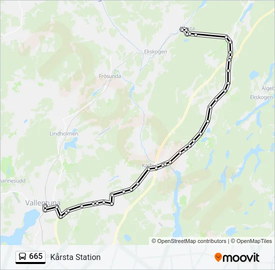 665 Bus Line Map