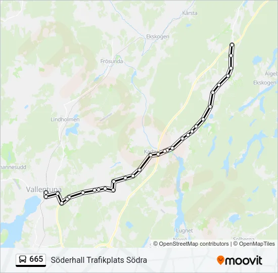 665 Bus Line Map