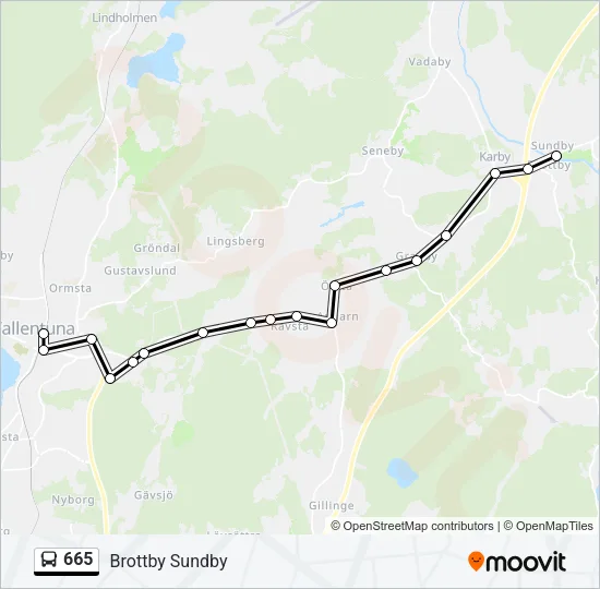665 Bus Line Map