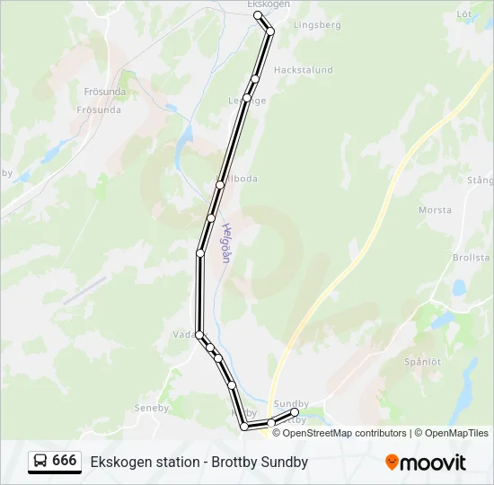 666 Bus Line Map