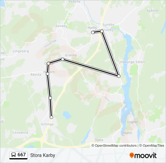 667 Bus Line Map