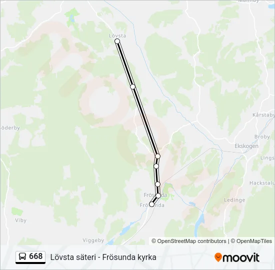 668 Bus Line Map