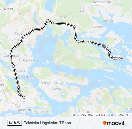 670 bus Line Map