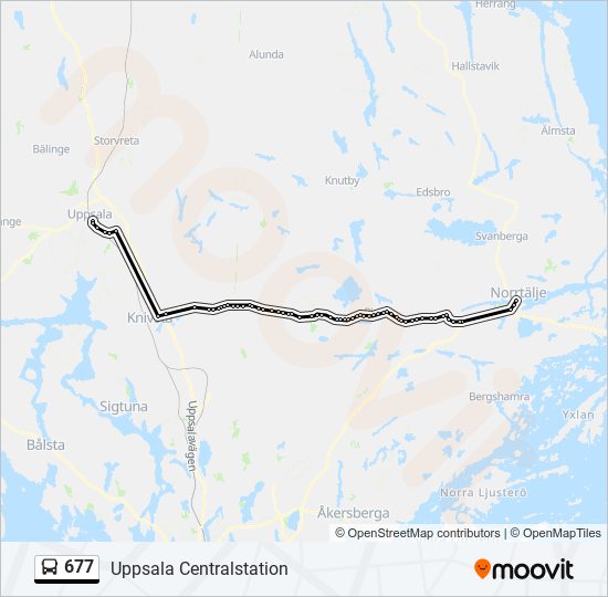 677 bus Line Map