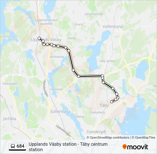 684 Bus Line Map