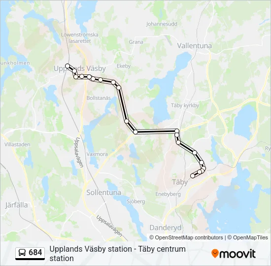 684 Bus Line Map