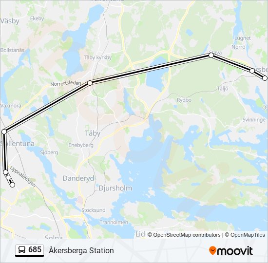 685 bus Line Map