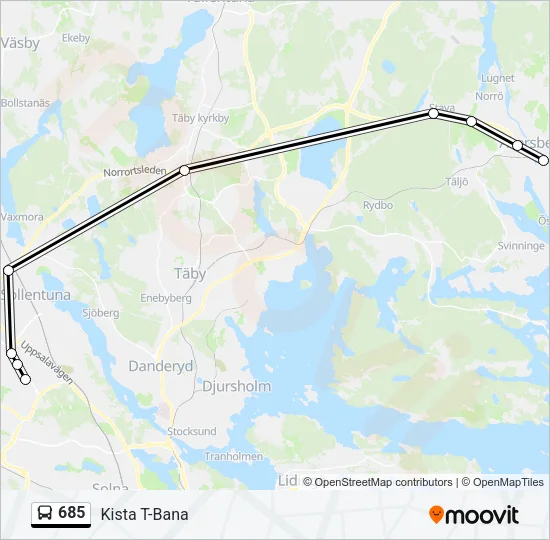 685 Bus Line Map