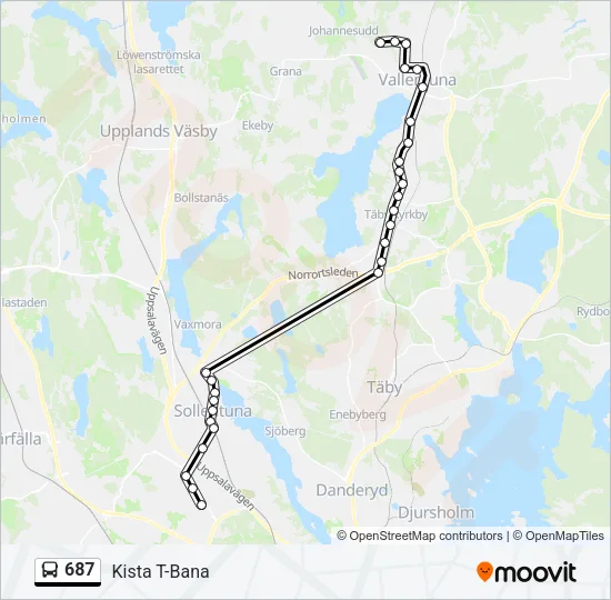 687 Bus Line Map
