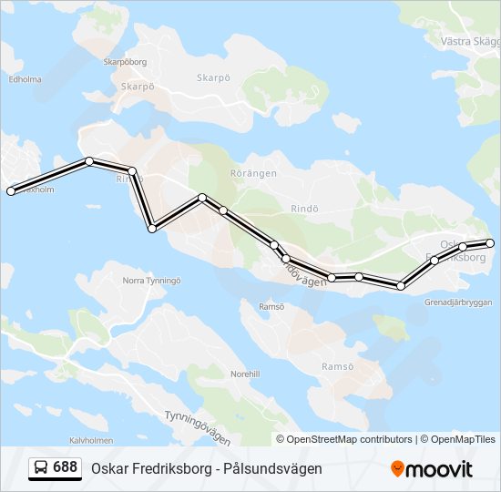 688 bus Line Map