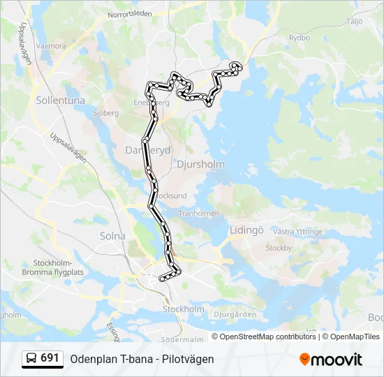 691 Bus Line Map