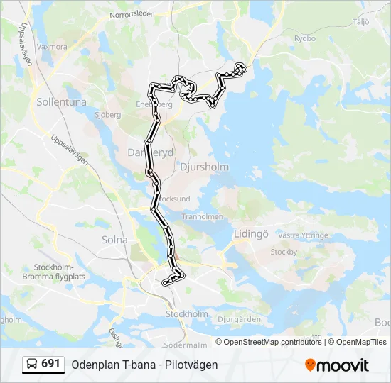 691 Bus Line Map
