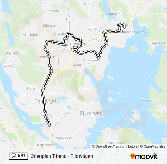691 Bus Line Map