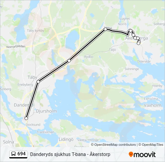 694 Bus Line Map