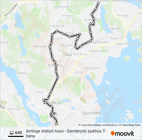695 Bus Line Map
