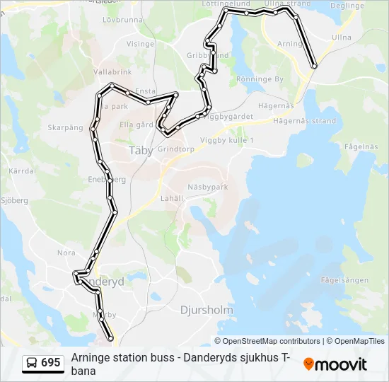 695 Bus Line Map