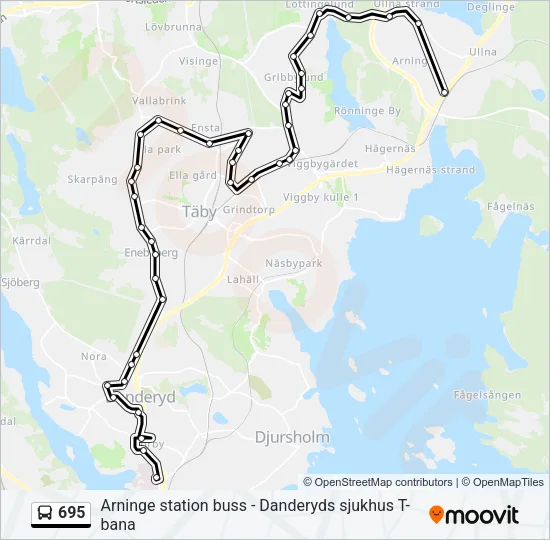 695 Bus Line Map