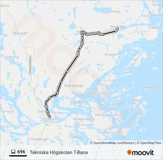 696 Bus Line Map