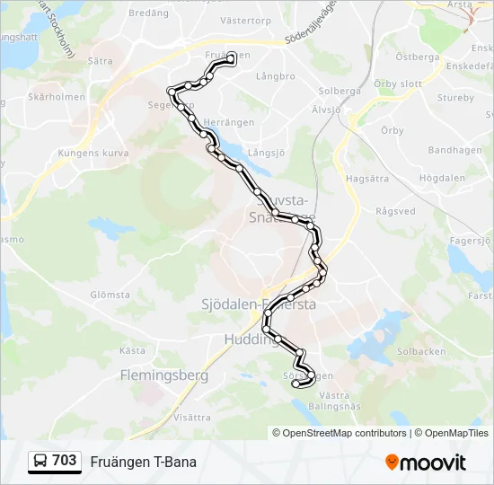 703 Bus Line Map