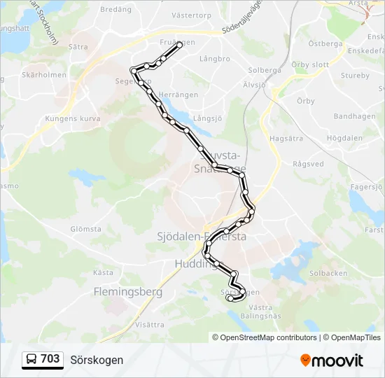 703 Bus Line Map