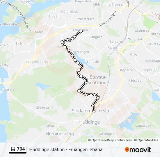 704 Bus Line Map