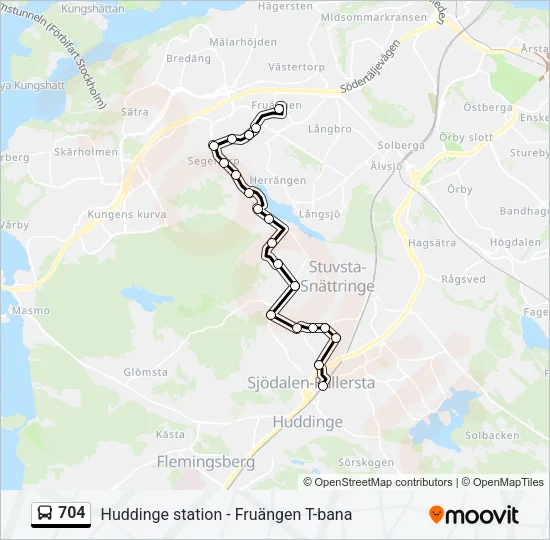 704 Bus Line Map