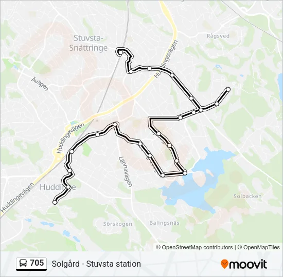 705 Bus Line Map