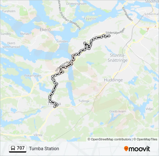 707 Bus Line Map
