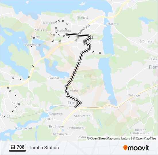 708 bus Line Map