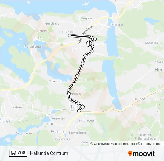 708 Bus Line Map