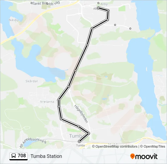 708 Bus Line Map